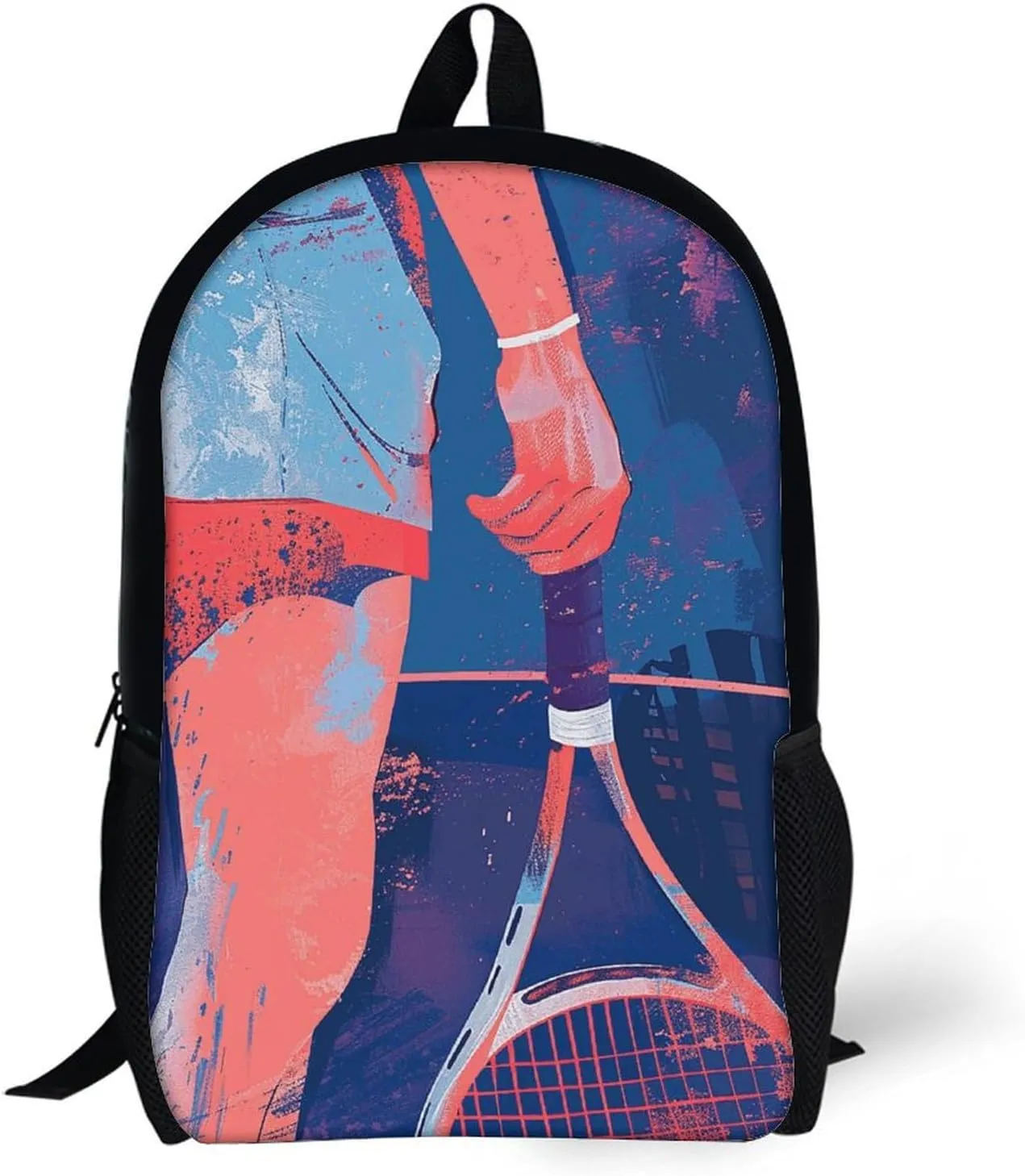 Laptop Backpack for Men 17 Inch Holding A Tennis Racket Work Casual Backpack Lightweight Travel Shoulder Bag