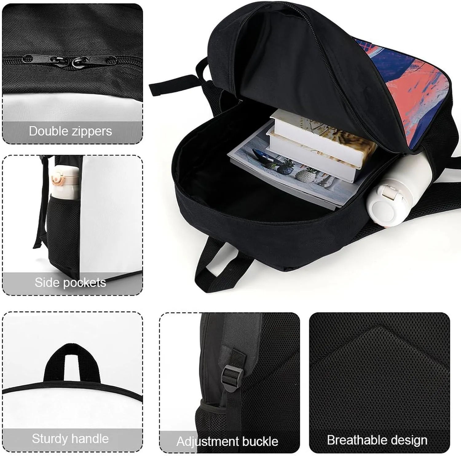 Laptop Backpack for Men 17 Inch Holding A Tennis Racket Work Casual Backpack Lightweight Travel Shoulder Bag