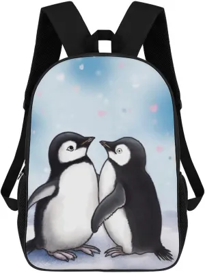Laptop Backpack for Men 17 Inch I Love Penguins Work Casual Backpack Lightweight Travel Shoulder Bag