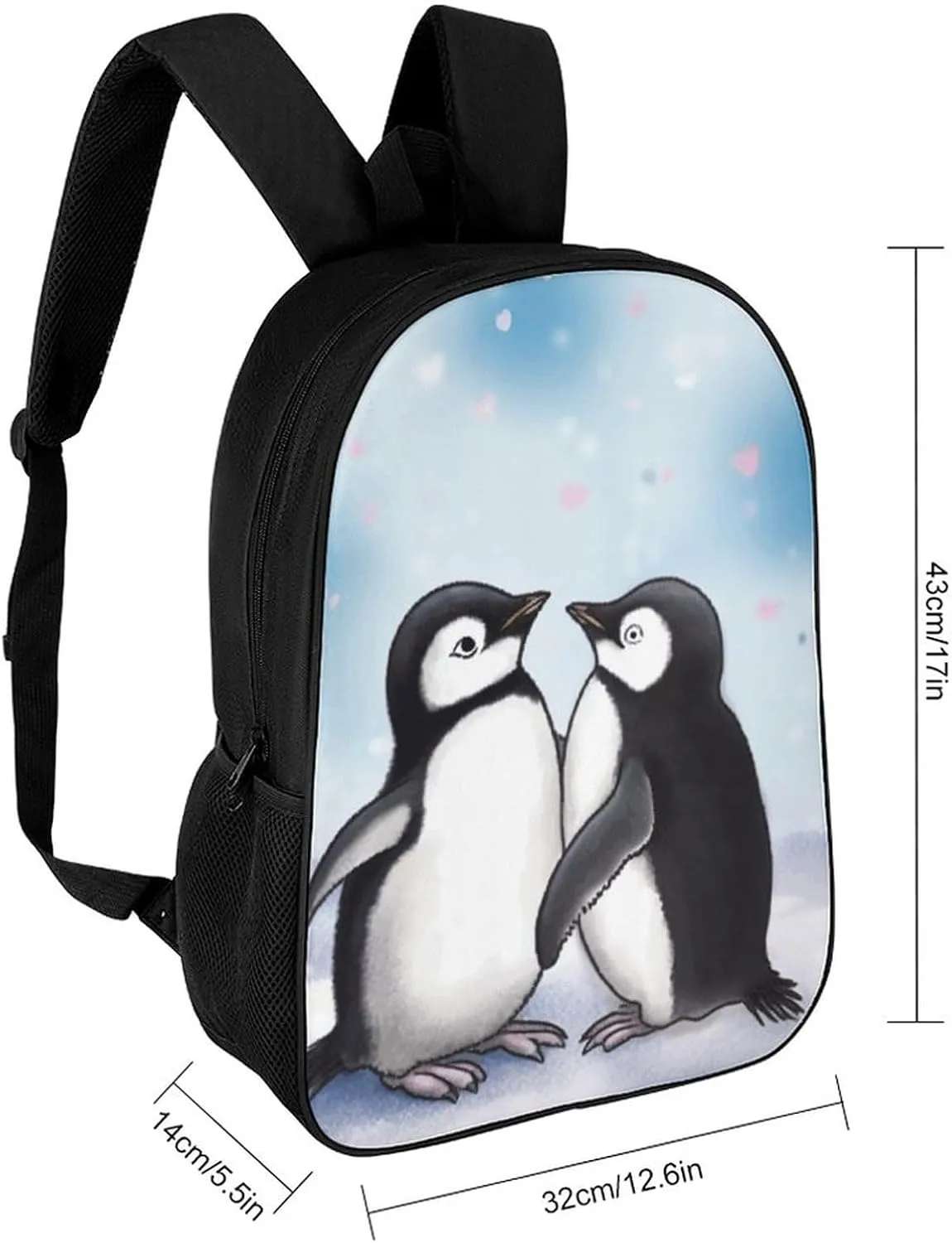Laptop Backpack for Men 17 Inch I Love Penguins Work Casual Backpack Lightweight Travel Shoulder Bag