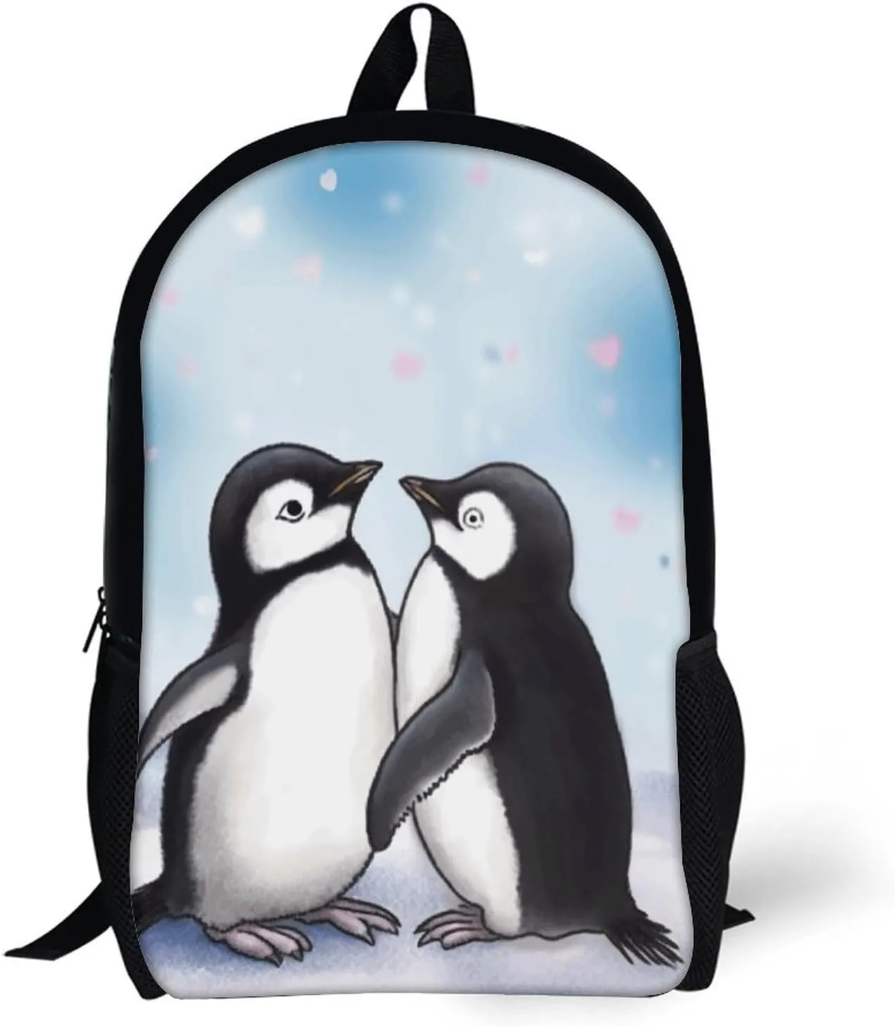 Laptop Backpack for Men 17 Inch I Love Penguins Work Casual Backpack Lightweight Travel Shoulder Bag