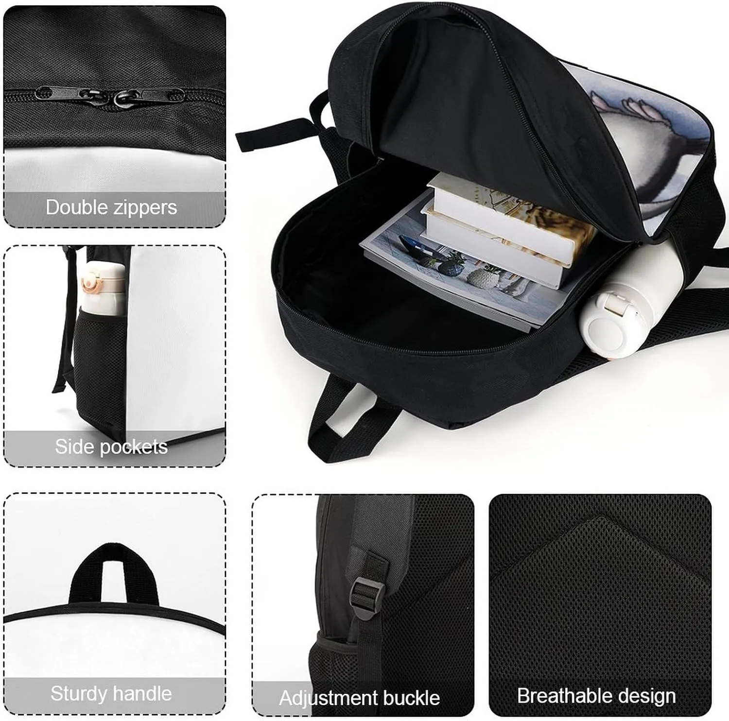 Laptop Backpack for Men 17 Inch I Love Penguins Work Casual Backpack Lightweight Travel Shoulder Bag