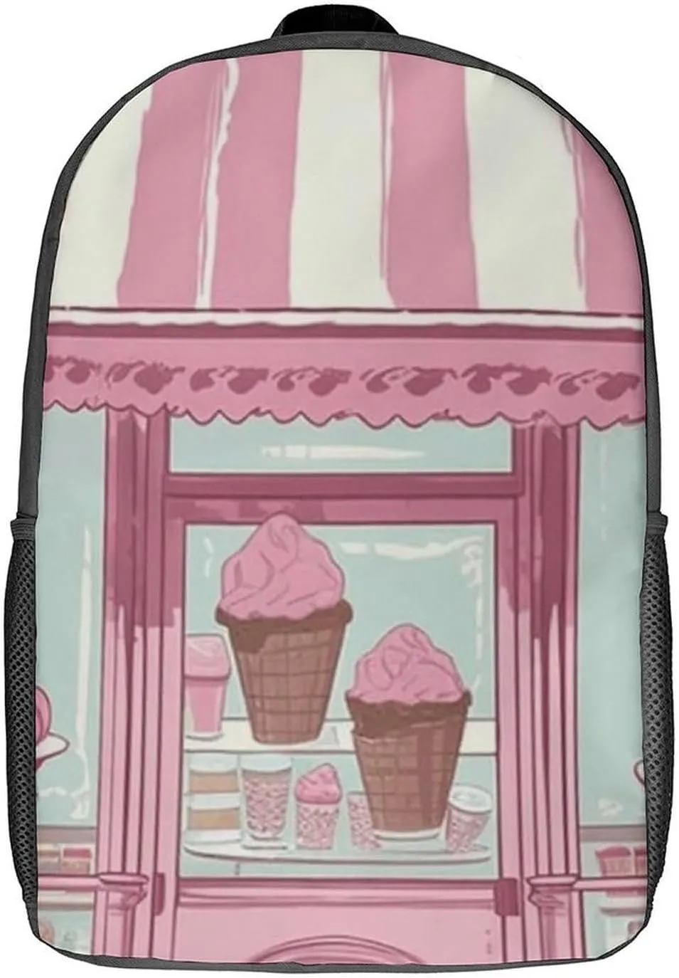 Laptop Backpack for Men 17 Inch Ice Cream Store Color Work Casual Backpack Lightweight Travel Shoulder Bag