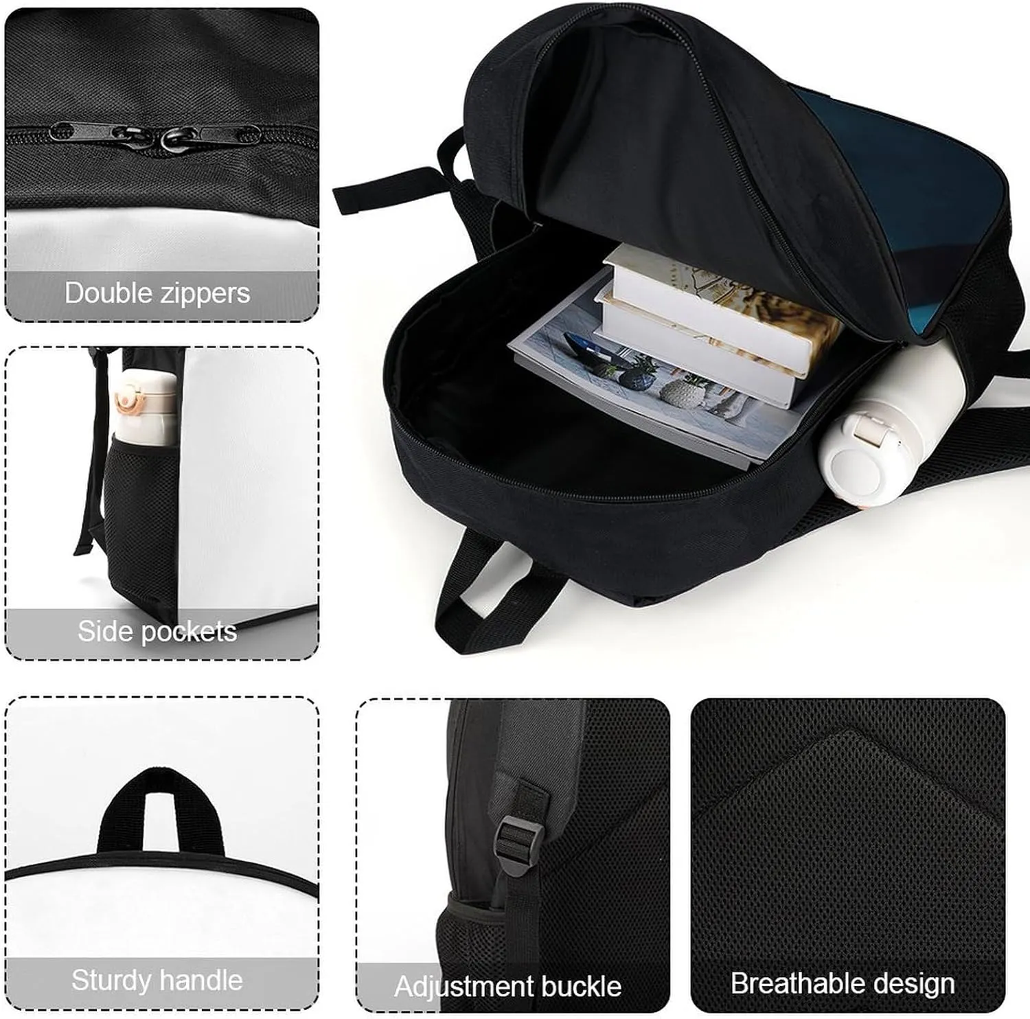 Laptop Backpack for Men 17 Inch Killer Whale Work Casual Backpack Lightweight Travel Shoulder Bag