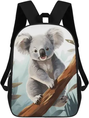 Laptop Backpack for Men 17 Inch Koala And Butterfly Work Casual Backpack Lightweight Travel Shoulder Bag