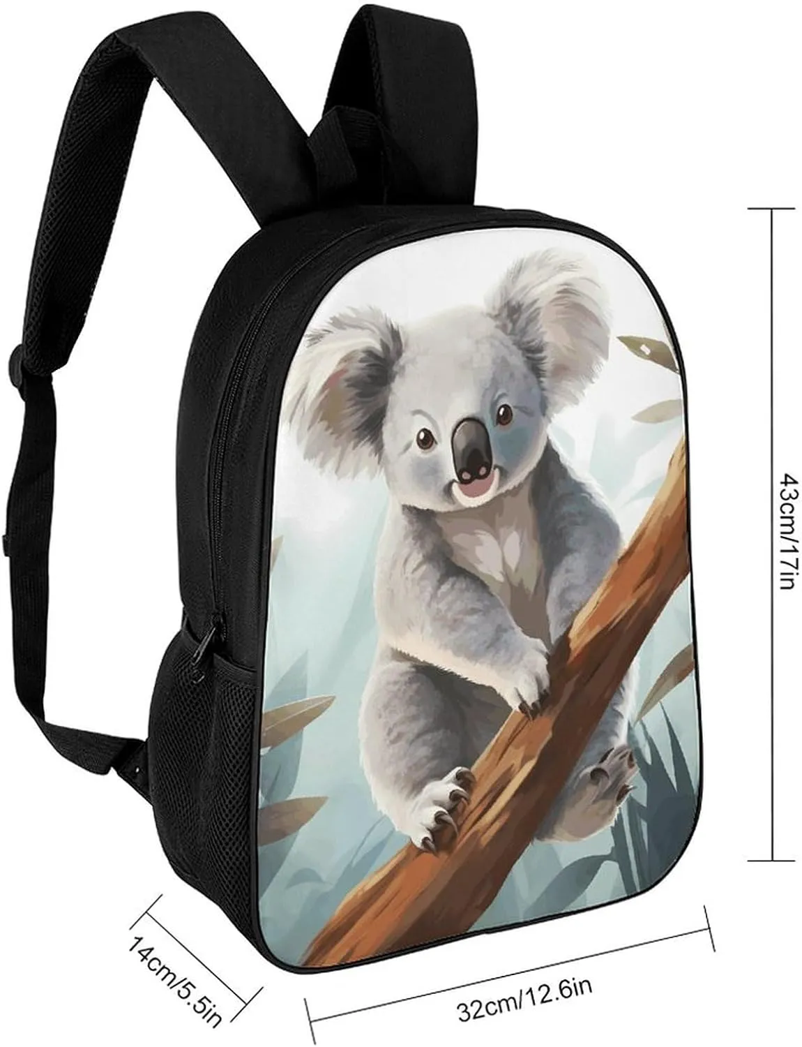 Laptop Backpack for Men 17 Inch Koala And Butterfly Work Casual Backpack Lightweight Travel Shoulder Bag