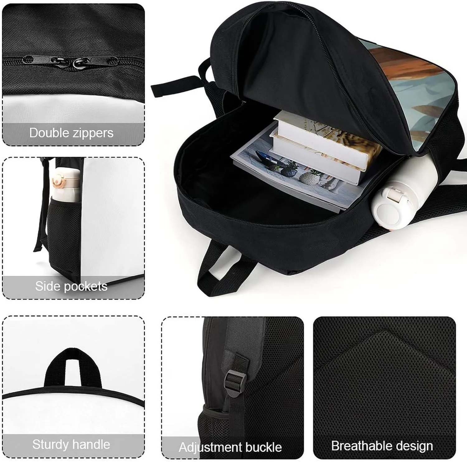 Laptop Backpack for Men 17 Inch Koala And Butterfly Work Casual Backpack Lightweight Travel Shoulder Bag