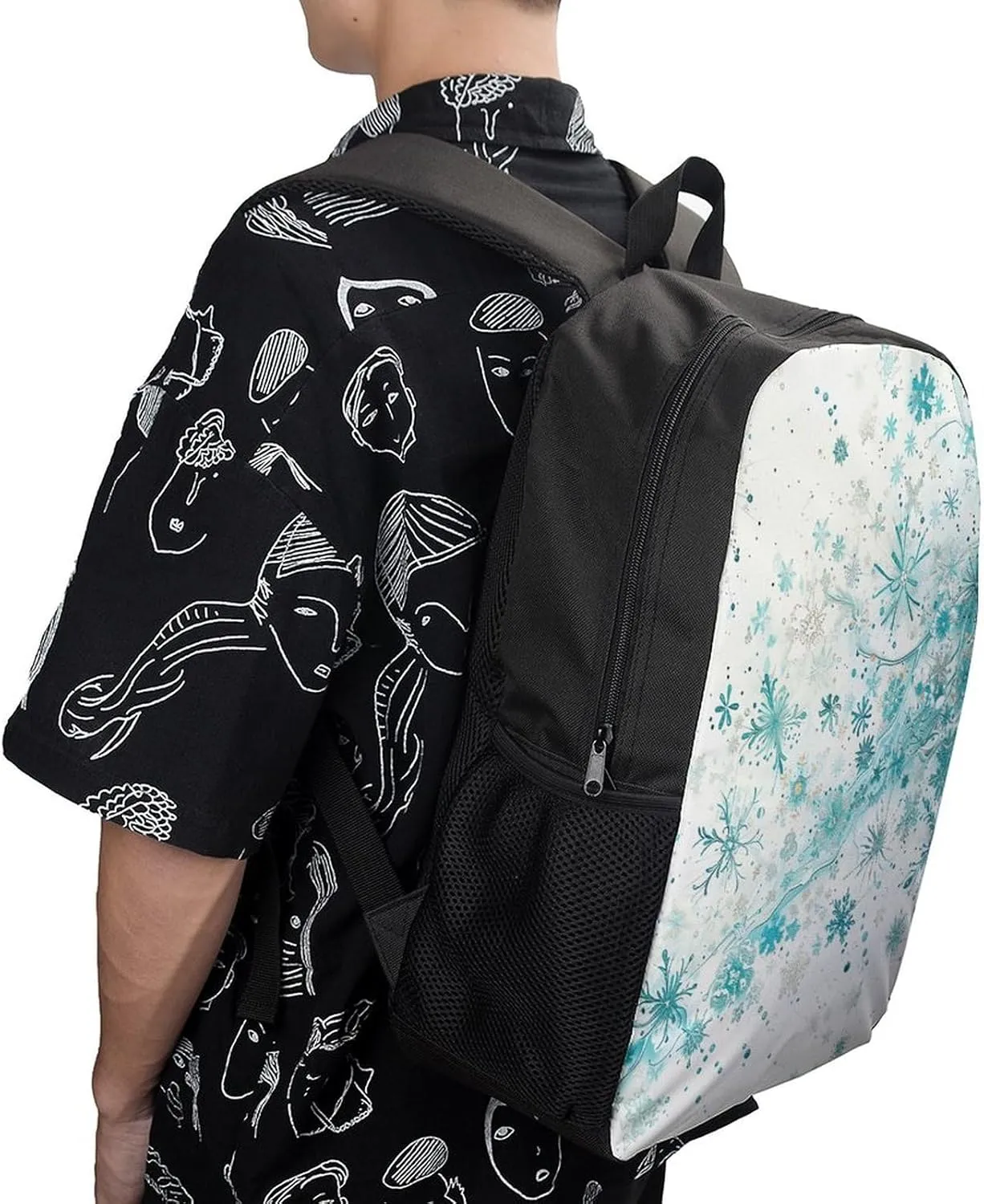 Laptop Backpack for Men 17 Inch Snowflakes And Glitter Work Casual Backpack Lightweight Travel Shoulder Bag