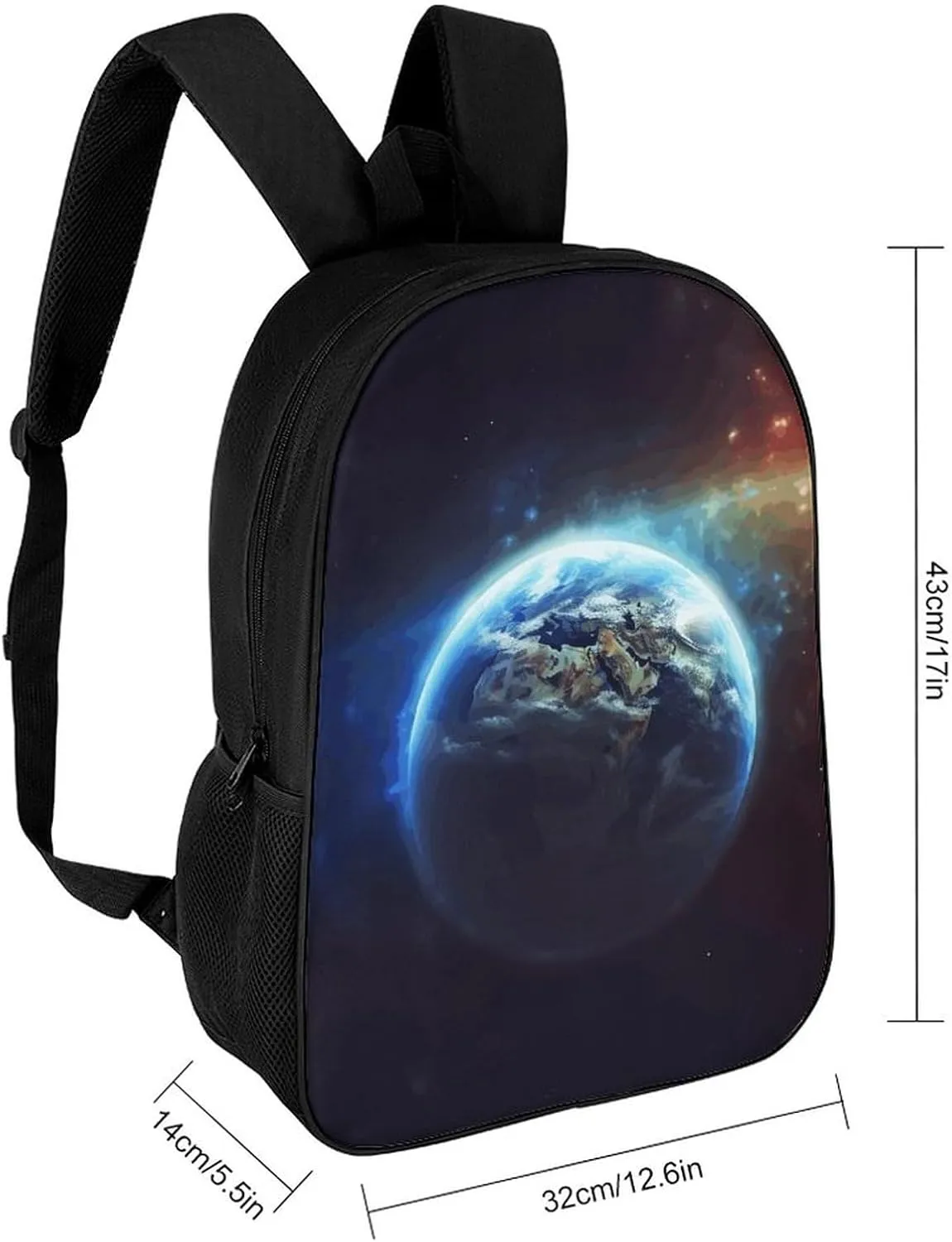 Laptop Backpack for Men 17 Inch Space Planet Earth Work Casual Backpack Lightweight Travel Shoulder Bag