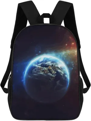Laptop Backpack for Men 17 Inch Space Planet Earth Work Casual Backpack Lightweight Travel Shoulder Bag