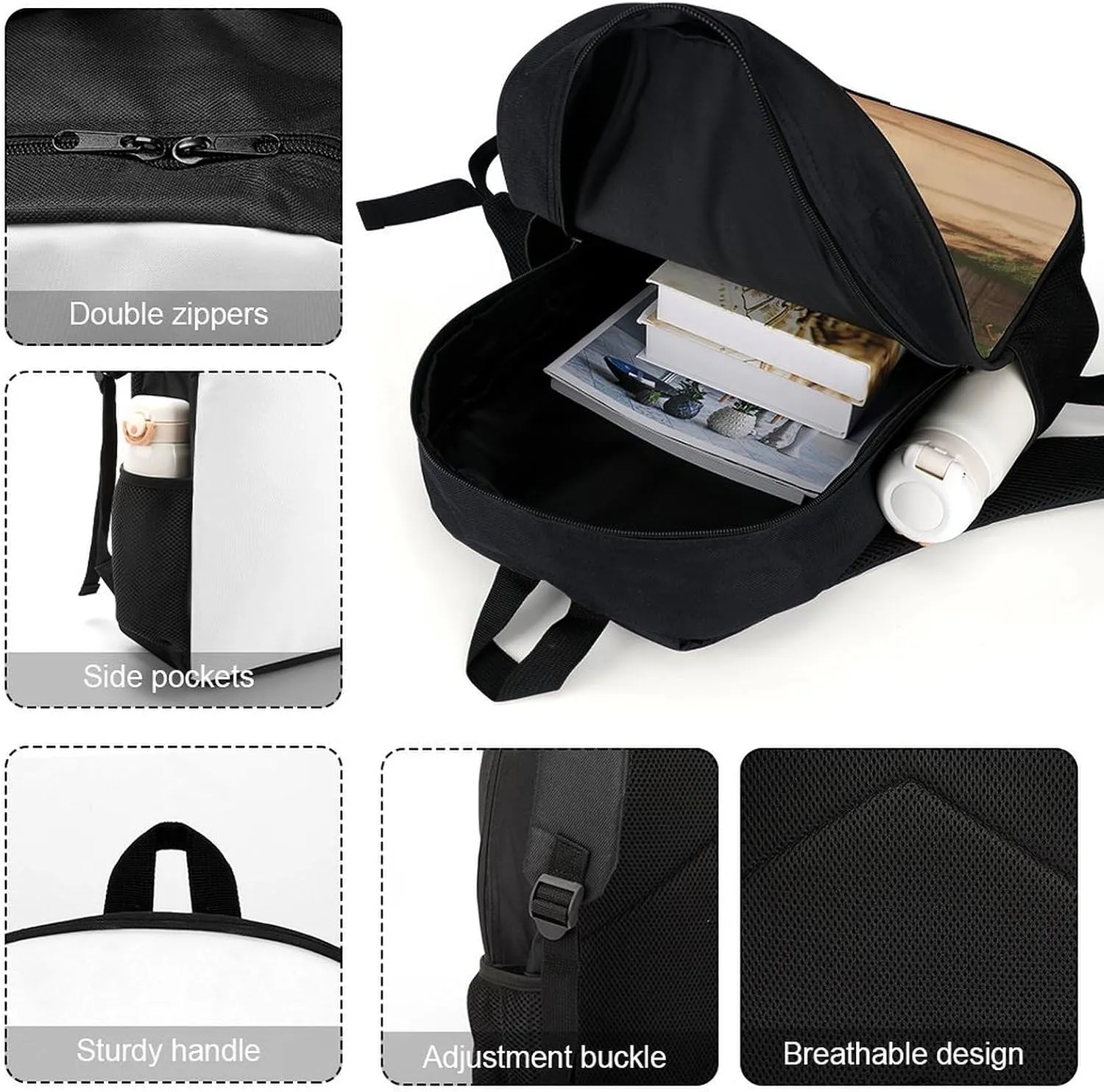 Laptop Backpack for Men 17 Inch Surf's Up Surfboard Work Casual Backpack Lightweight Travel Shoulder Bag