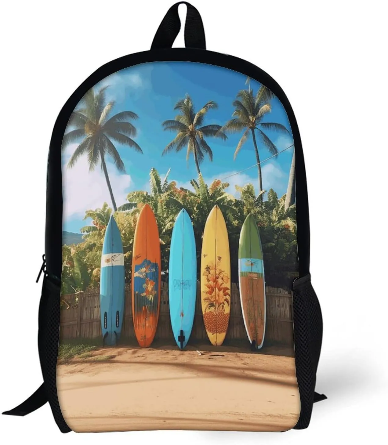 Laptop Backpack for Men 17 Inch Surf's Up Surfboard Work Casual Backpack Lightweight Travel Shoulder Bag