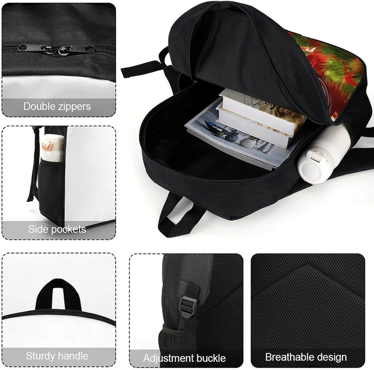 Laptop Backpack for Men 17 Inch Xmas Ball Work Casual Backpack Lightweight Travel Shoulder Bag