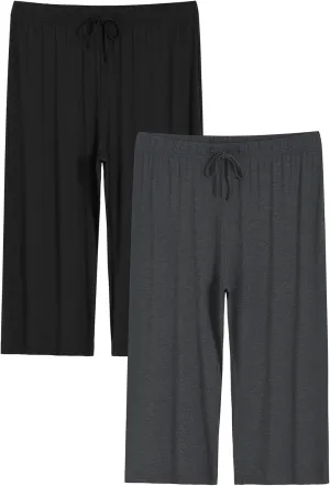 Latuza Women's Plus Size Capri Pajama Pants Comfy Wide Leg Lounge Capris