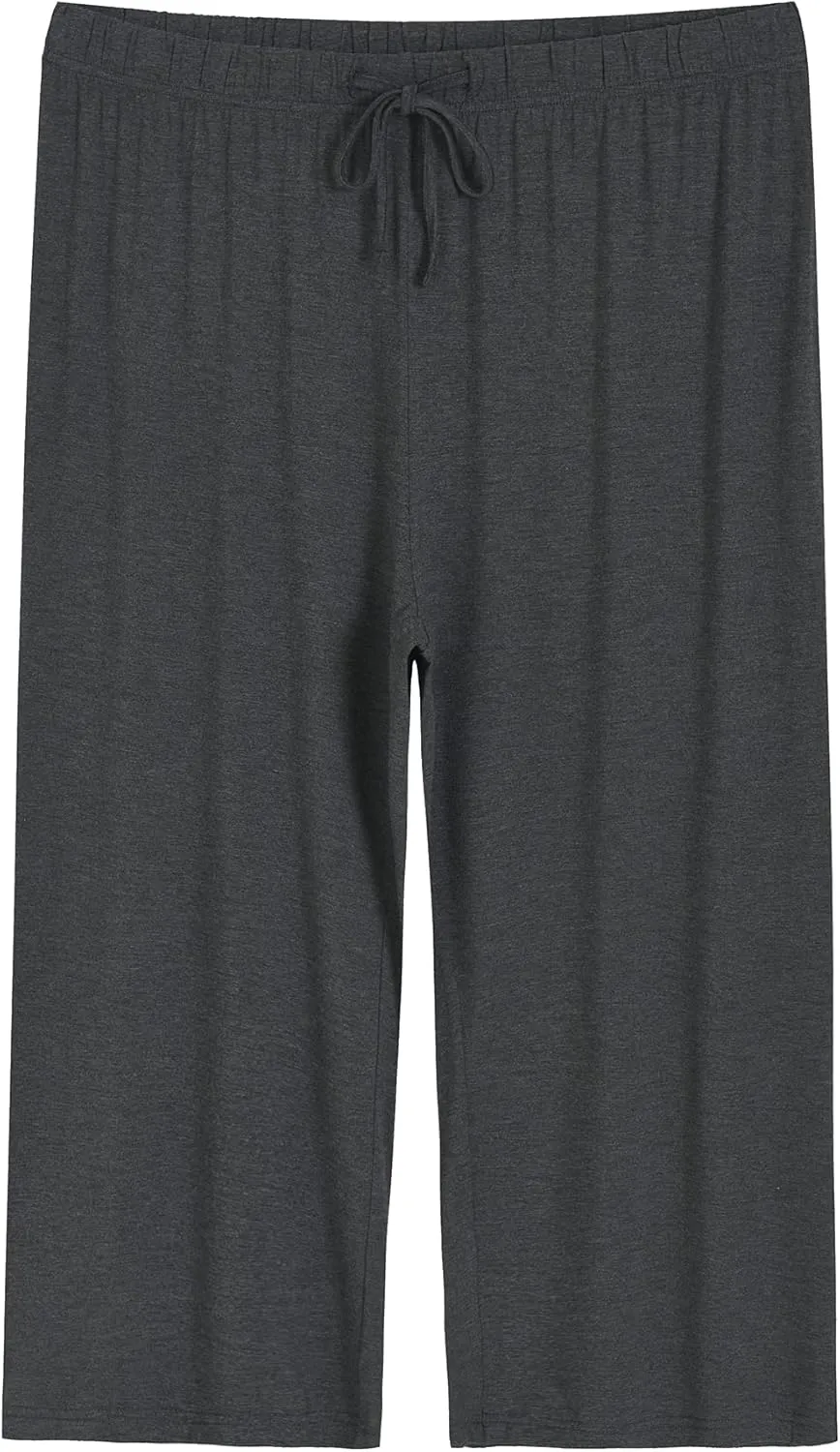 Latuza Women's Plus Size Capri Pajama Pants Comfy Wide Leg Lounge Capris