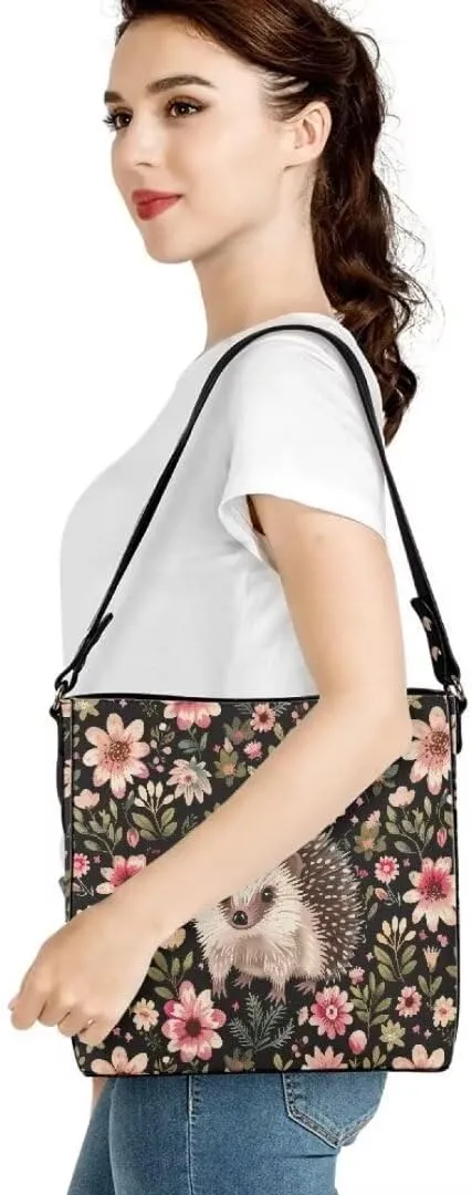 Leather Bucket Bag for Women Soft Tote Bag Crossbody Handbag Travel Shopping Business Work Casual Tote with Pockets