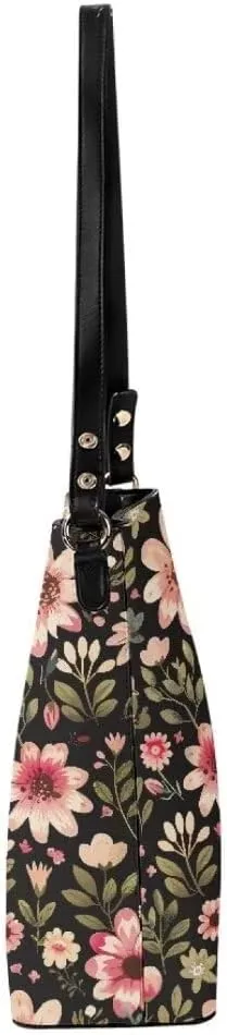 Leather Bucket Bag for Women Soft Tote Bag Crossbody Handbag Travel Shopping Business Work Casual Tote with Pockets