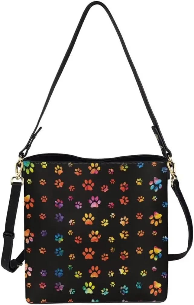 Leather Bucket Bag for Women Soft Tote Bag Crossbody Handbag Travel Shopping Business Work Casual Tote with Pockets