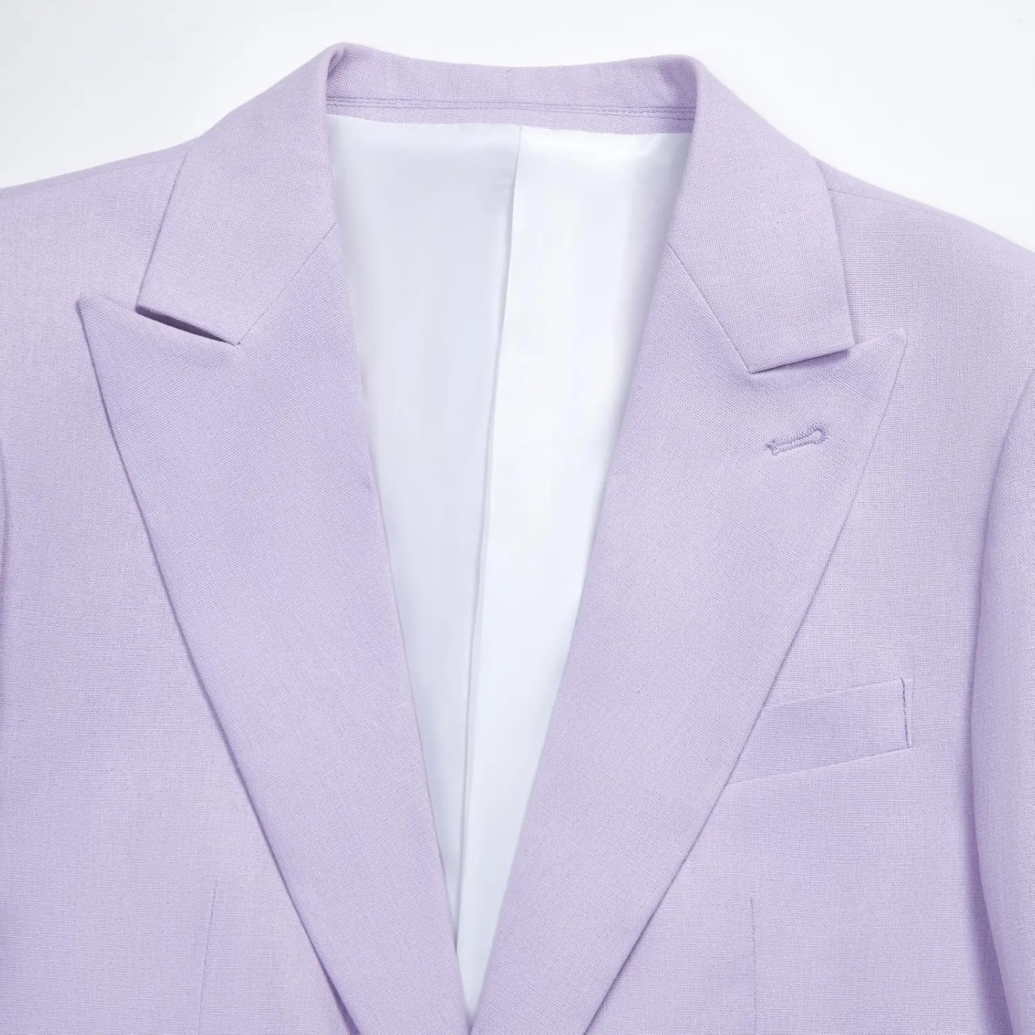 Linen Suit for Men 2 Pieces Slim Fit Casual Suits Groomsmen Tuxedos Wedding Party Blazer Pants Set