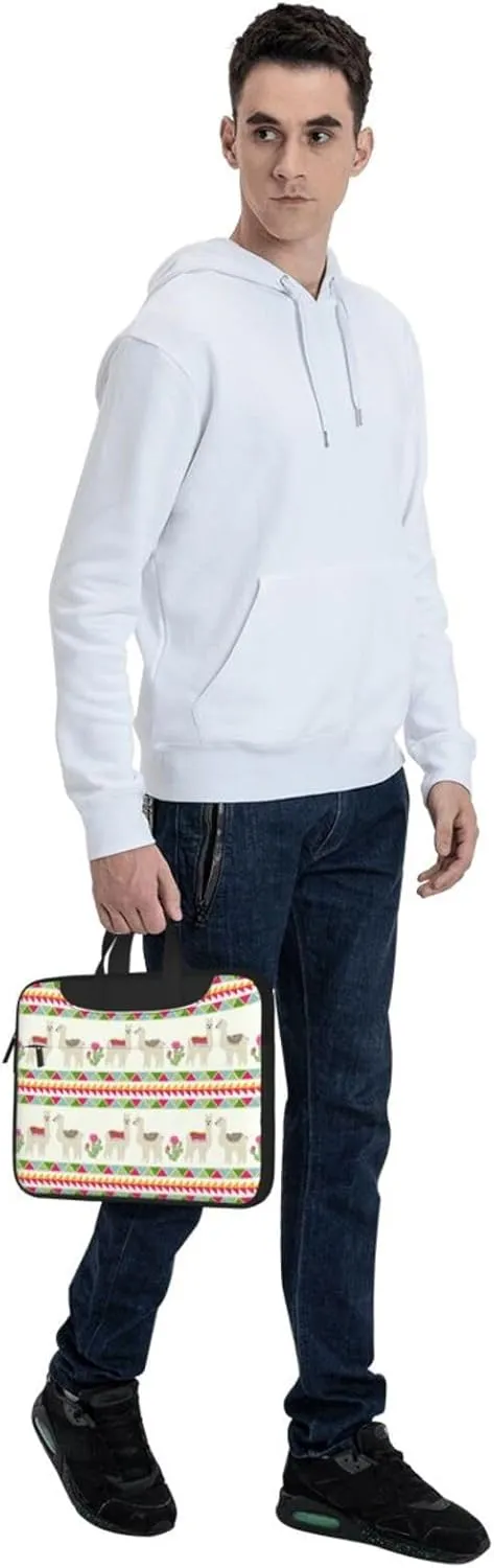 Llama and Cactus Print Work Casual Office Laptop Shoulder Messenger Bag 13 inch 14 inch 15.6 inch