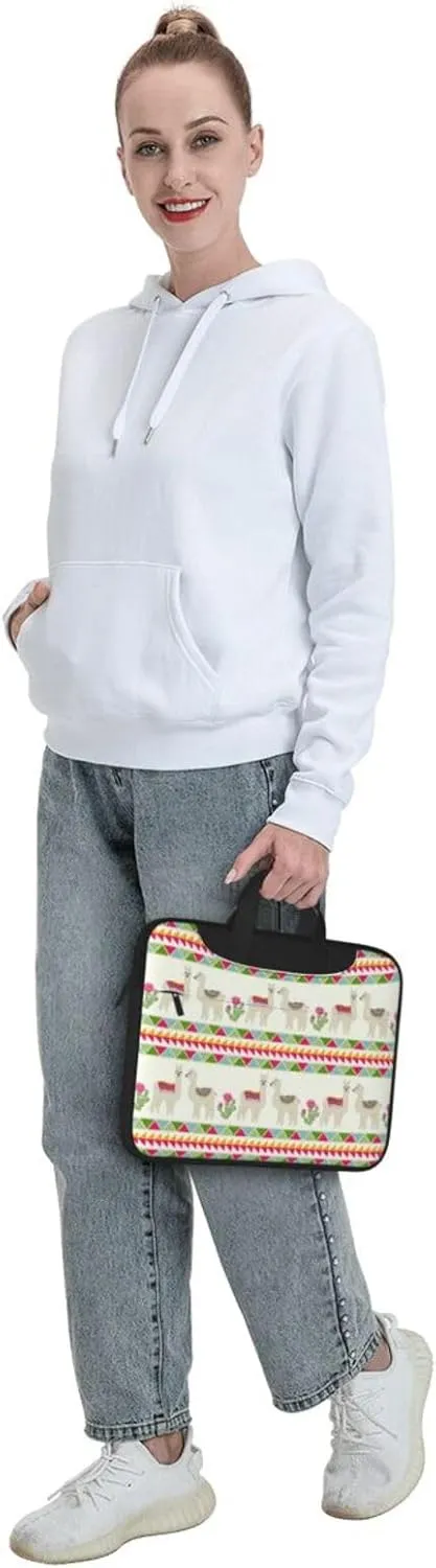 Llama and Cactus Print Work Casual Office Laptop Shoulder Messenger Bag 13 inch 14 inch 15.6 inch