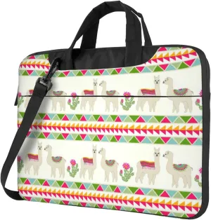 Llama and Cactus Print Work Casual Office Laptop Shoulder Messenger Bag 13 inch 14 inch 15.6 inch