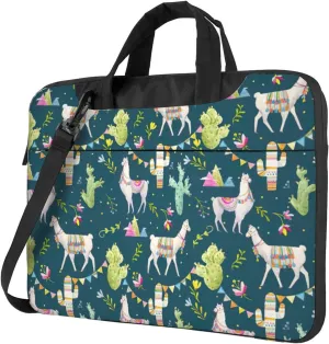 Llama animal alpaca tropical cactus Print Work Casual Office Laptop Shoulder Messenger Bag 13 inch 14 inch 15.6 inch