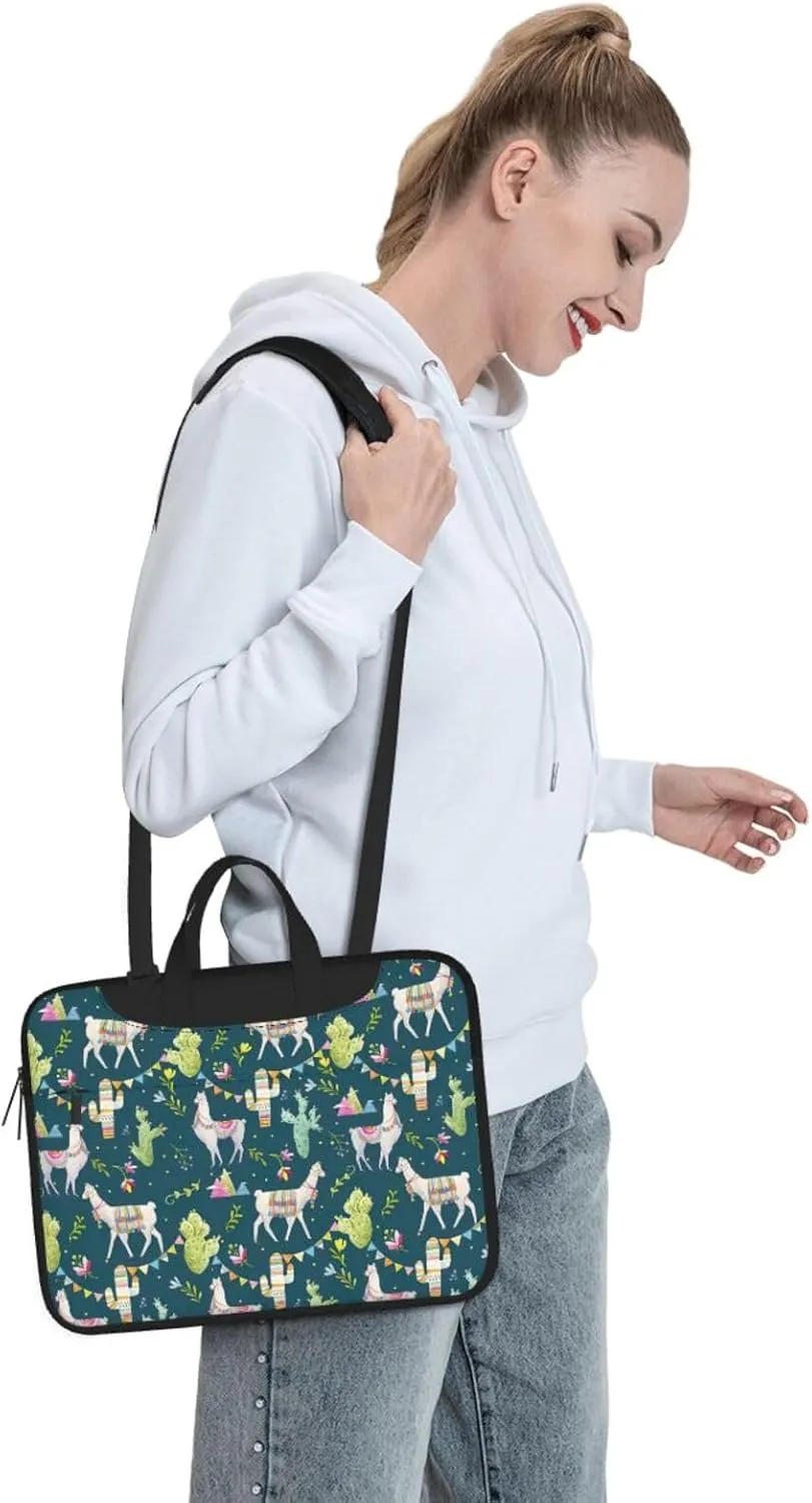 Llama animal alpaca tropical cactus Print Work Casual Office Laptop Shoulder Messenger Bag 13 inch 14 inch 15.6 inch