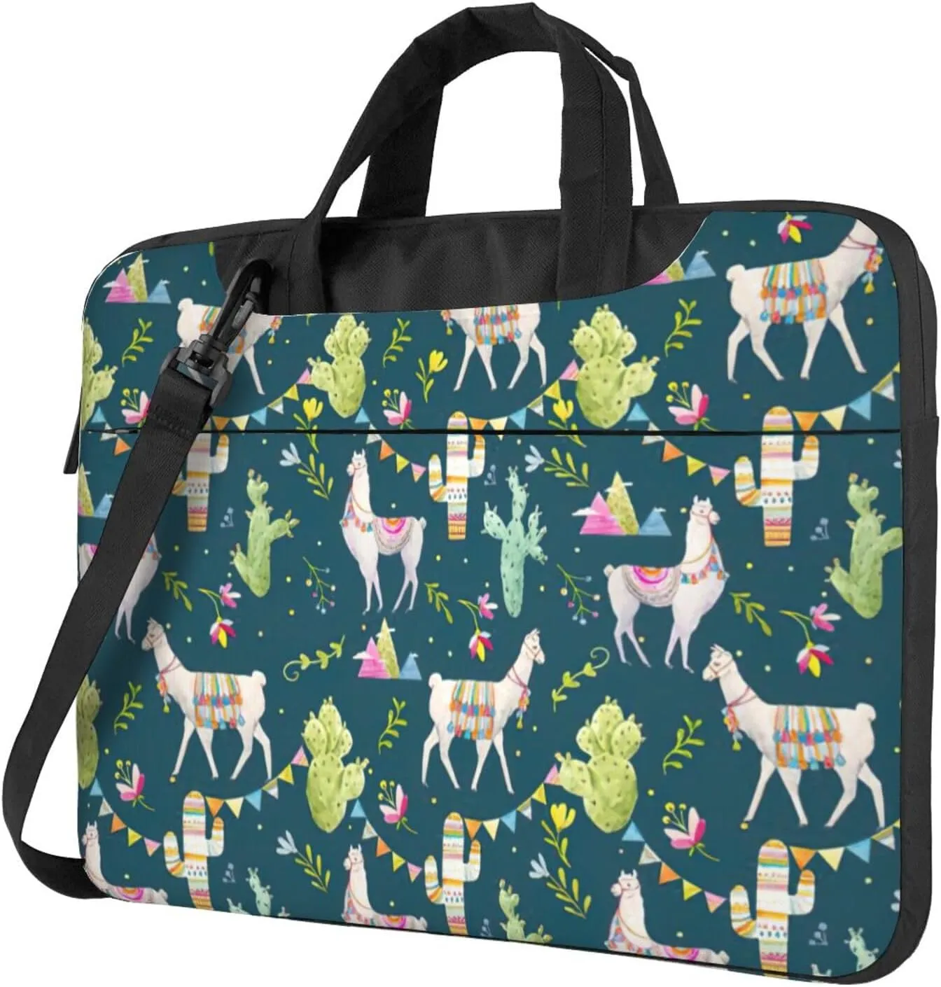 Llama animal alpaca tropical cactus Print Work Casual Office Laptop Shoulder Messenger Bag 13 inch 14 inch 15.6 inch