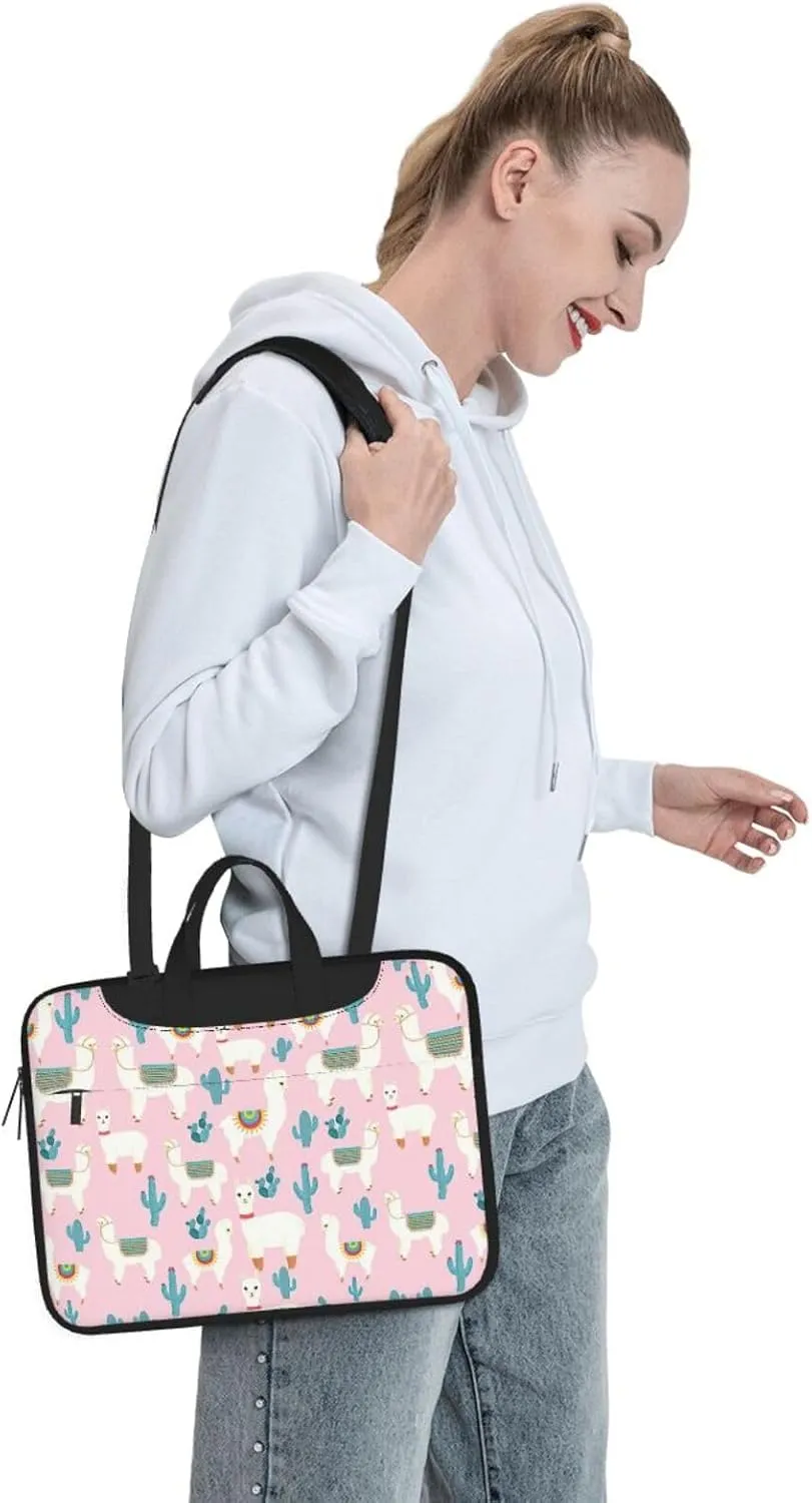 Llama Cactus Print Work Casual Office Laptop Shoulder Messenger Bag 13 inch 14 inch 15.6 inch