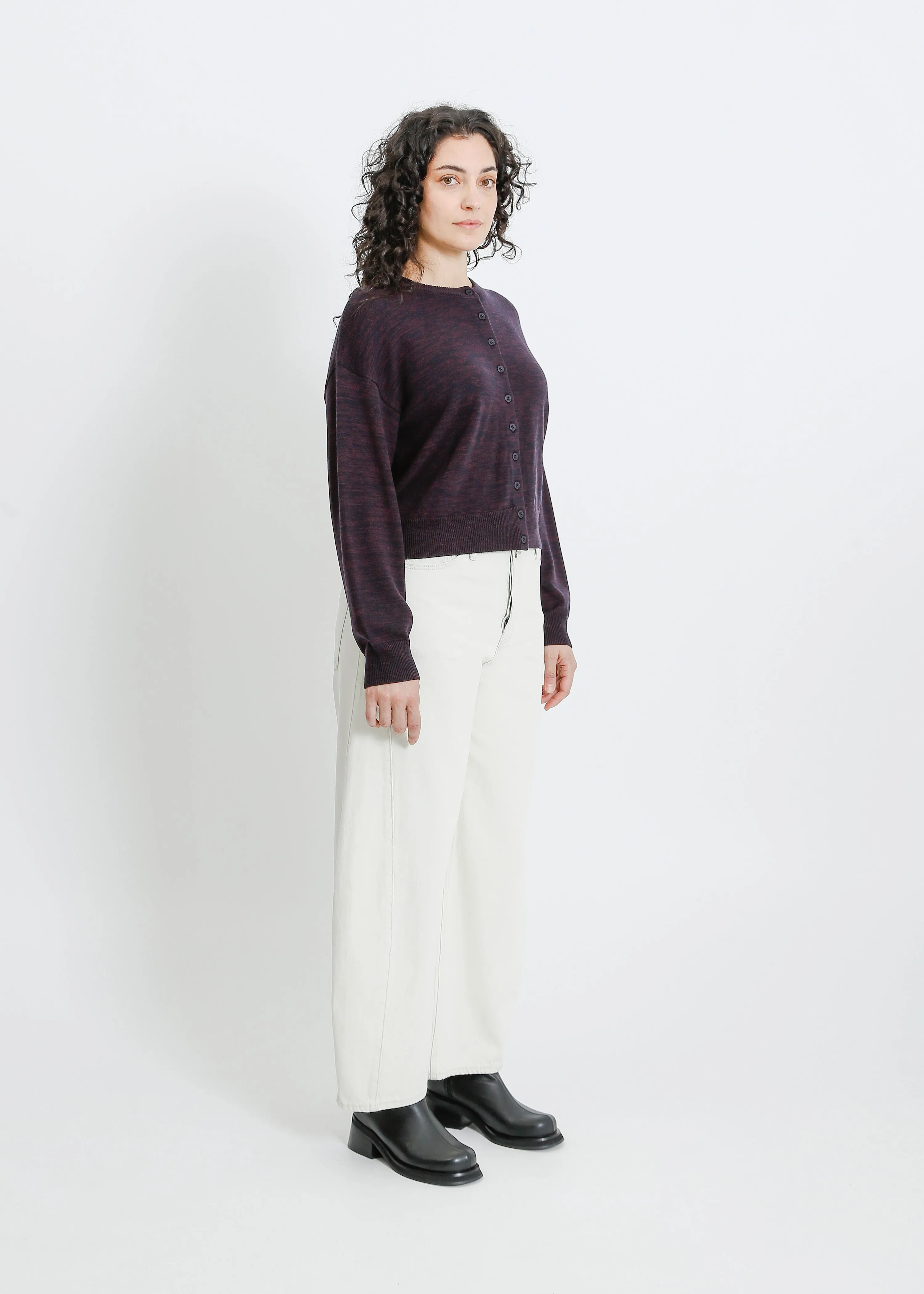 LOLA KNIT CARDI / MAHOGANY-INK KNIT