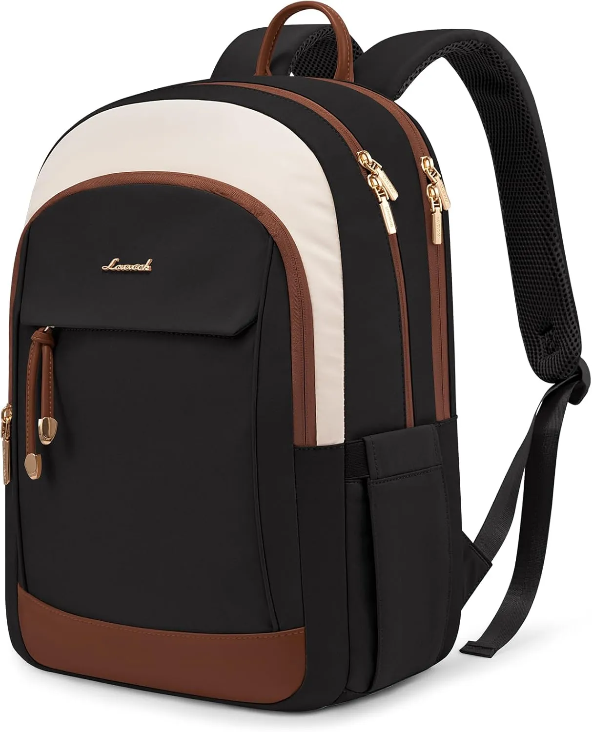 LOVEVOOK Laptop Backpack for Women, 15.6 inch Anti Theft College Backpack Woman with Laptop Compartment, Large Water Resistant Black Computer Daypack for Work Casual Travel Essentials