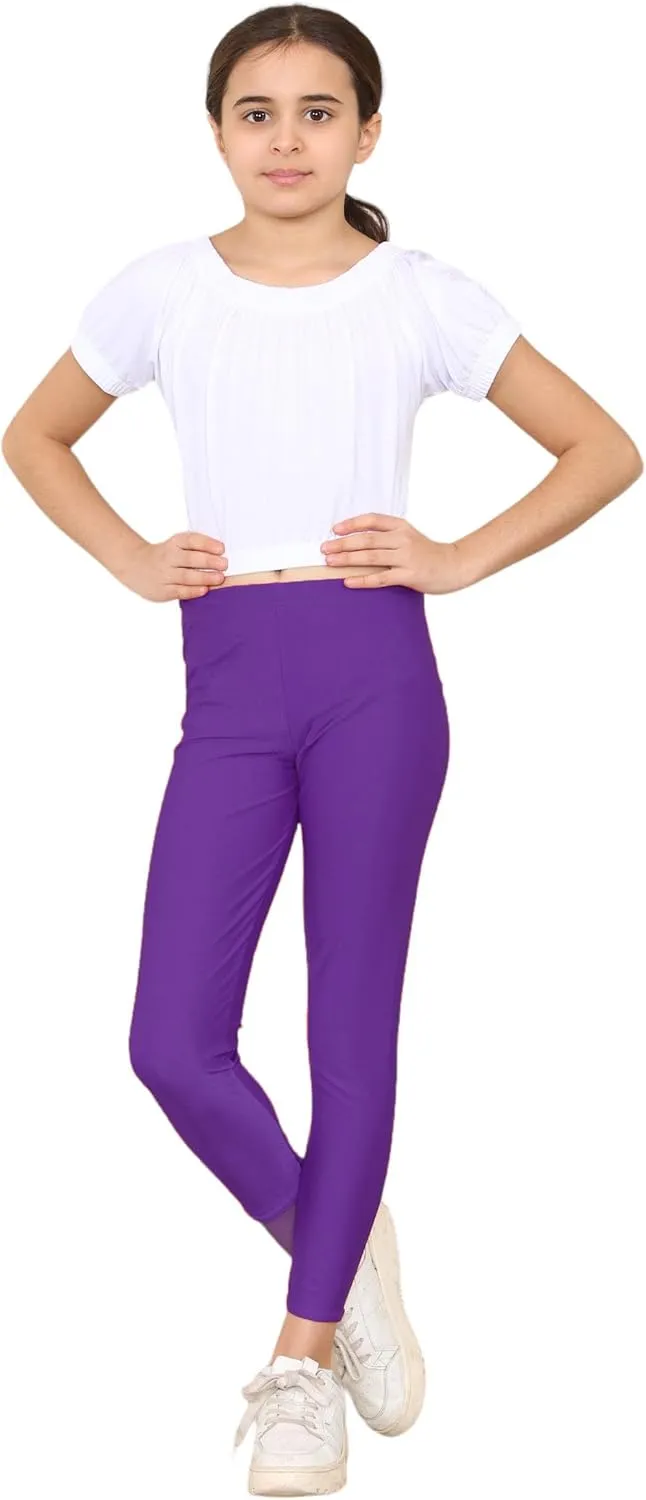 Loxdonz Girls Athletic Leggings Kids Dance Workout Running Yoga Pants Ballet Gymnastics Tights