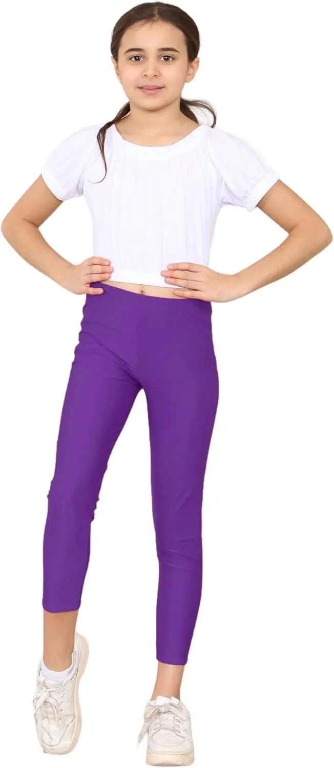 Loxdonz Girls Athletic Leggings Kids Dance Workout Running Yoga Pants Ballet Gymnastics Tights