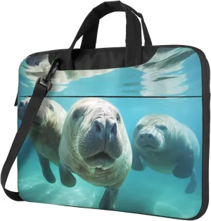 Manatee Animals Print Work Casual Office Laptop Shoulder Messenger Bag 13 inch 14 inch 15.6 inch