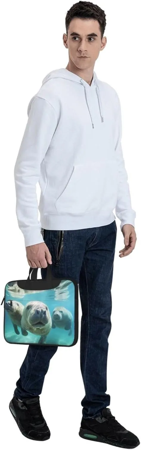 Manatee Animals Print Work Casual Office Laptop Shoulder Messenger Bag 13 inch 14 inch 15.6 inch
