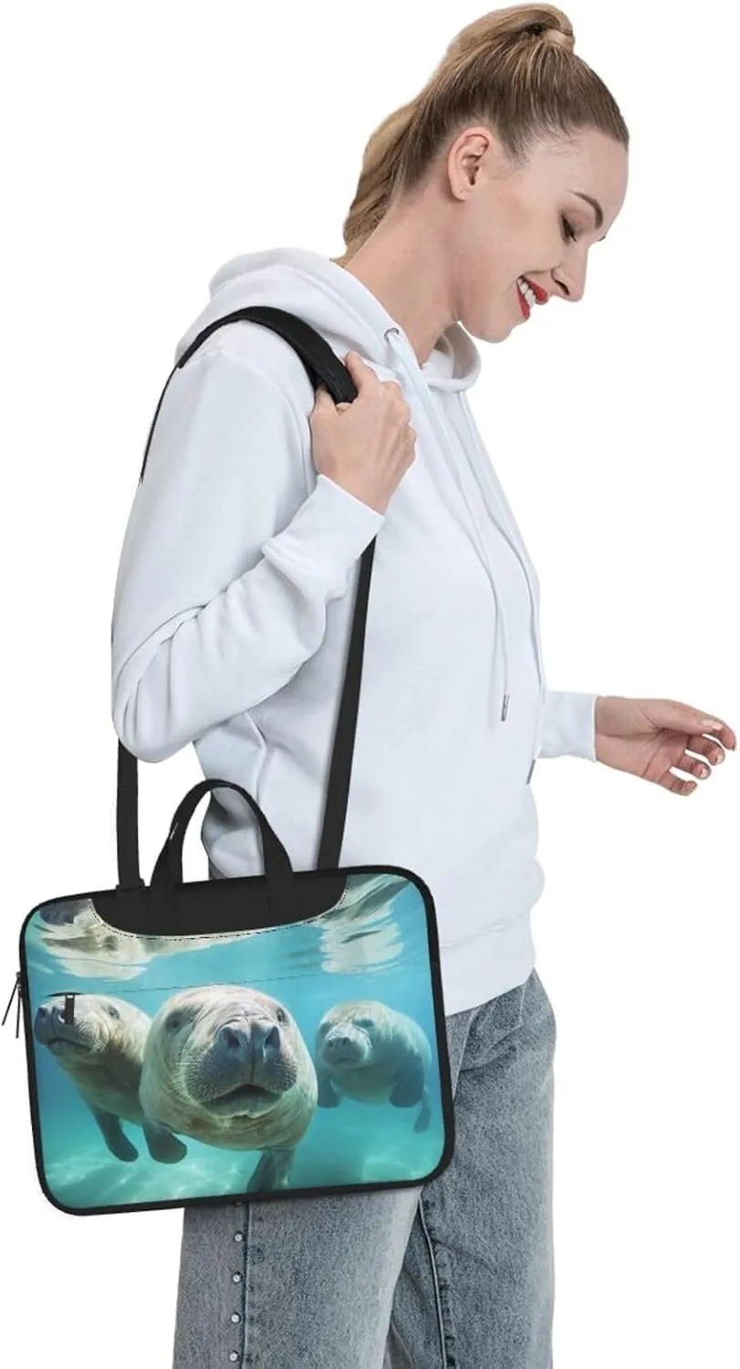 Manatee Animals Print Work Casual Office Laptop Shoulder Messenger Bag 13 inch 14 inch 15.6 inch