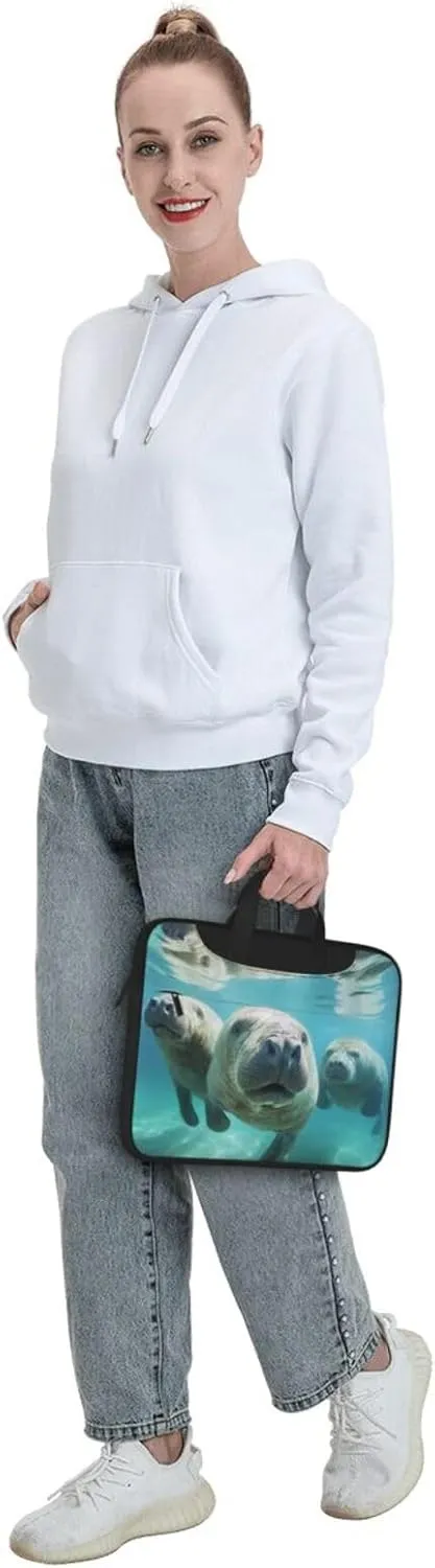 Manatee Animals Print Work Casual Office Laptop Shoulder Messenger Bag 13 inch 14 inch 15.6 inch