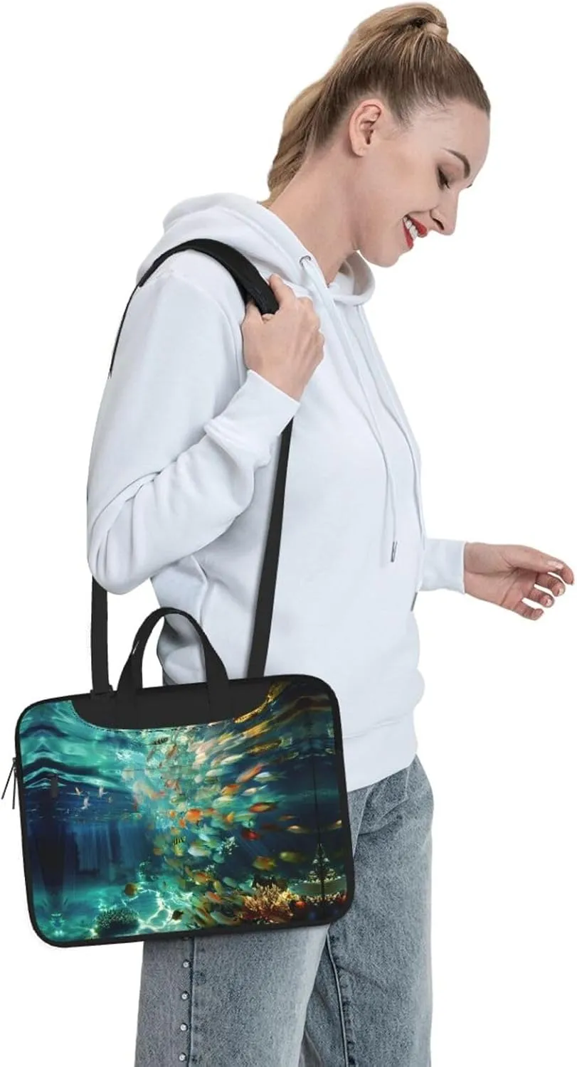 Marine Life Print Work Casual Office Laptop Shoulder Messenger Bag 13 inch 14 inch 15.6 inch