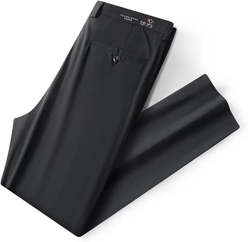 Men Stretch Dress Pants Slim Fit Skinny Suit Pants Flat-Front Bi-Stretch Dress Pant Straight Leg Front Pockets