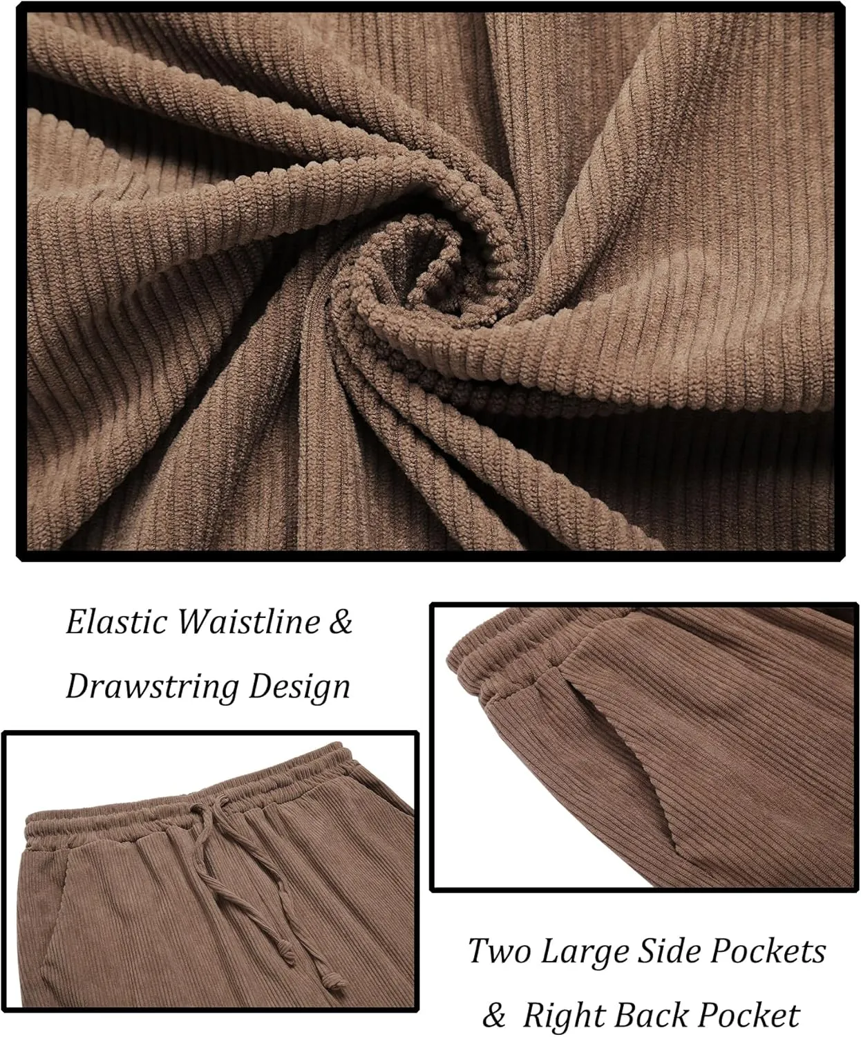 Men's 2 Piece Outfits Corduroy Casual Long Sleeve Shirt Pant Sets Fall Fashion Tracksuits