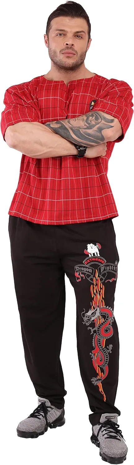 Men's Baggy Pants, Dragon Design Gym Sweatpants