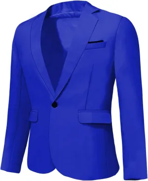 Mens Blazer,Men's One Button Suit Jacket Slim Fit Casual Dinner Wedding Party Prom Business Coat