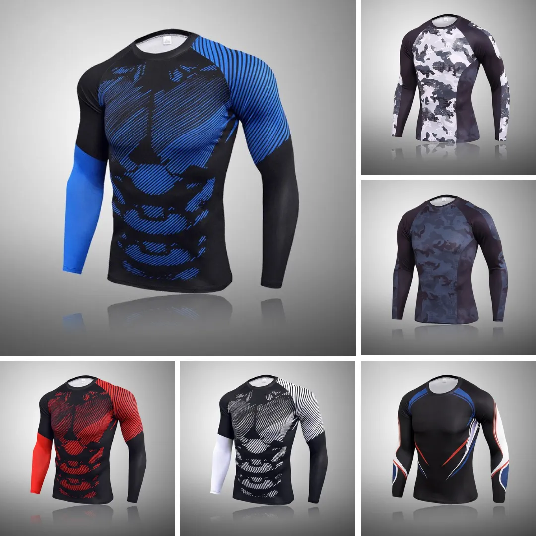 Men's Compression Speed Line Thermal Quick Dry Underwear T-Shirt