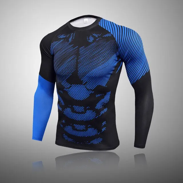 Men's Compression Speed Line Thermal Quick Dry Underwear T-Shirt