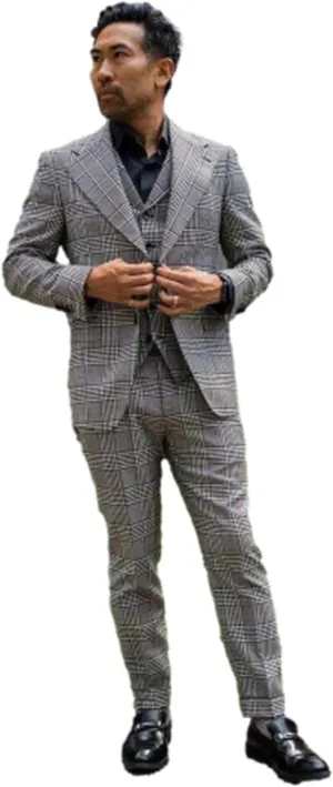 Men's Houndstooth 3-Piece Suit Notch Lapel Jacket with Single Breasted Button Vest Pants Leisure/Dinner