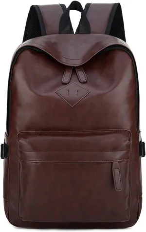 Mens Leather Backpack for work,Casual BackPack Laptop Bag Large Capacity Business Travel Hiking Waterproof