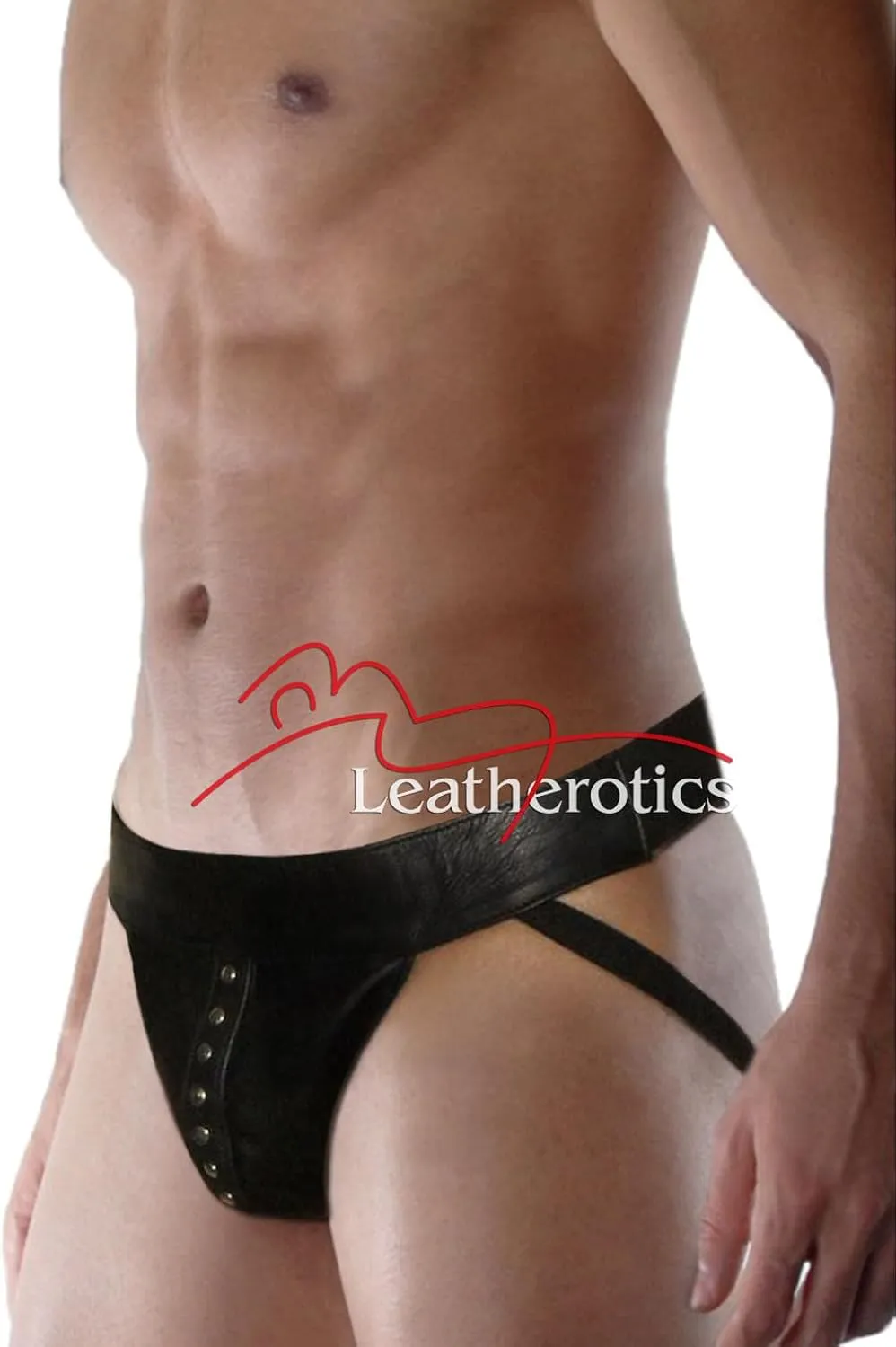 Mens Leather Jock Pouch Brief Underwear Pants 025