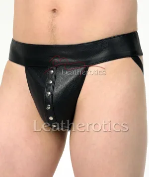 Mens Leather Jock Pouch Brief Underwear Pants 025