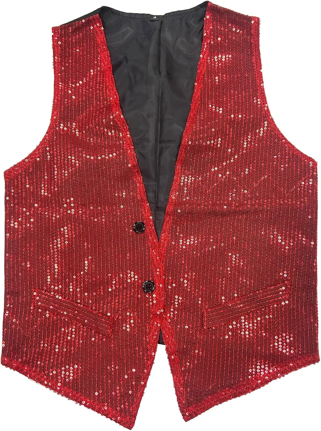 Men's Sequins Vest Slim Fit Christmas Party Vest Hip Hop Disco Dance Waistcoat Performance Show Jacket